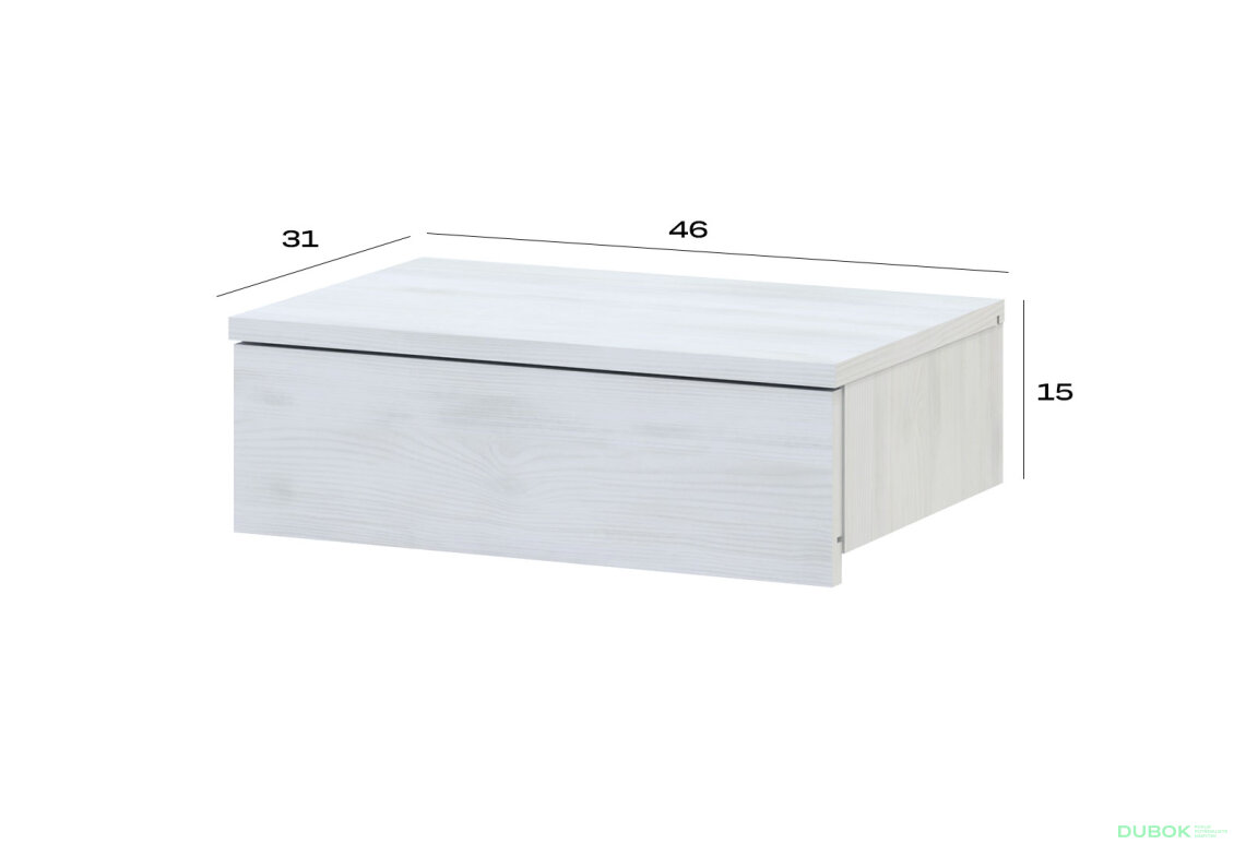 Obrázek 7 - Noční stolek Levía bílý strom 1š 46x31x15