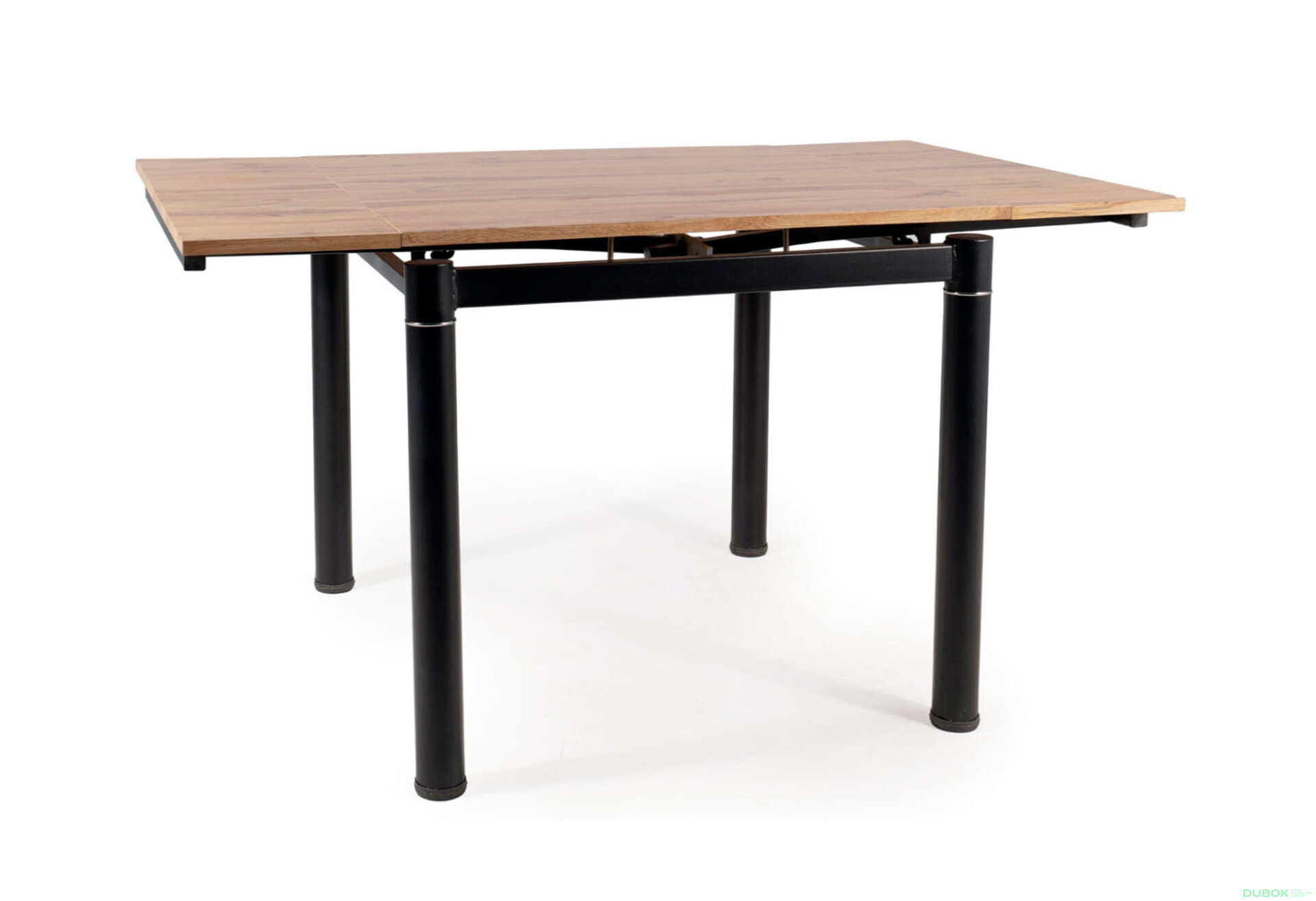 Obrázek 8 - Stůl GD-082 80(131)x80 dub artisan + 4 židle H-733 šedý Gandar 06 / matná černá kov