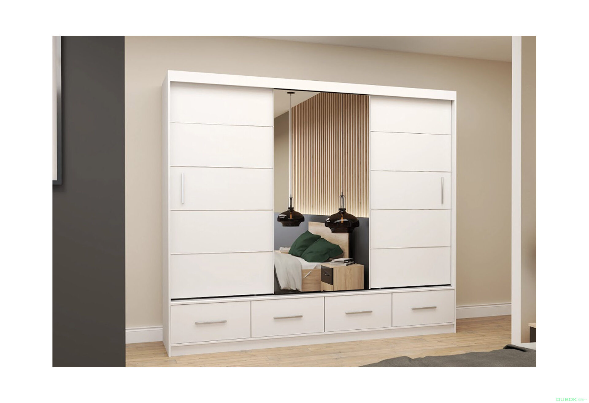 Obrázek 2 - Skříň Florence 3D 250 bílý mat