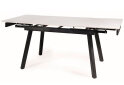 Obrázek 2 - Stůl John 120(180)x85 mramorový efekt, bílý / černý matný