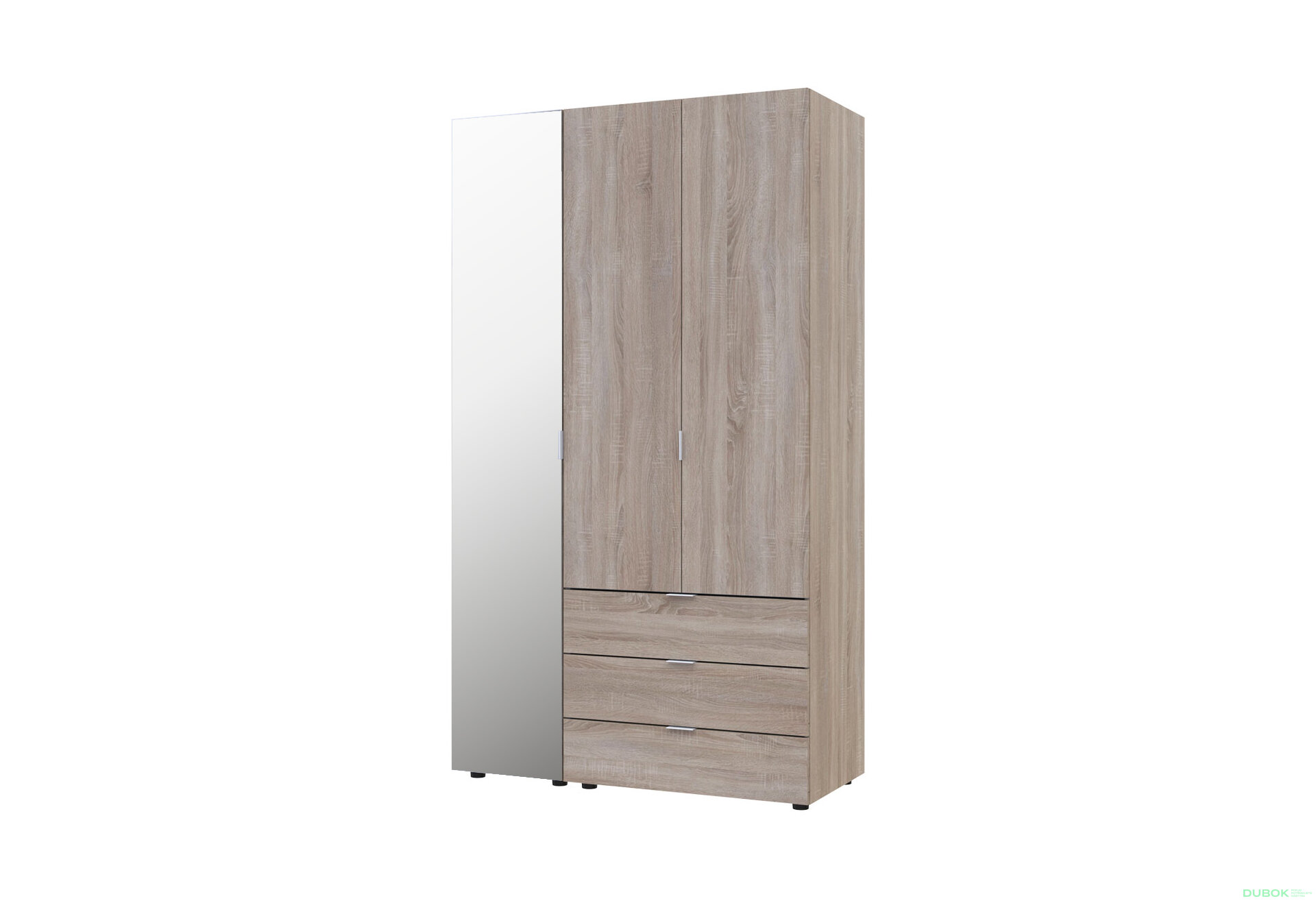 Obrázek 1 - Skříň třídveřová se zrcadlem Gelar 116.5 cm Dub sonoma