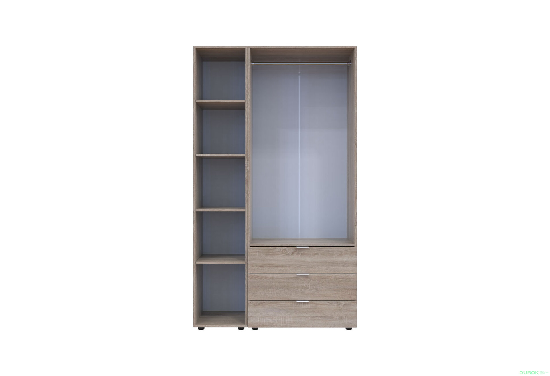 Obrázek 5 - Skříň třídveřová se zrcadlem Gelar 116.5 cm Dub sonoma