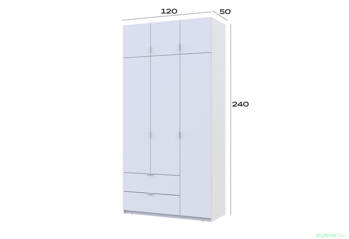 Obrázek 9 - Skříň čtyřdveřová Lukas 120 cm bílá