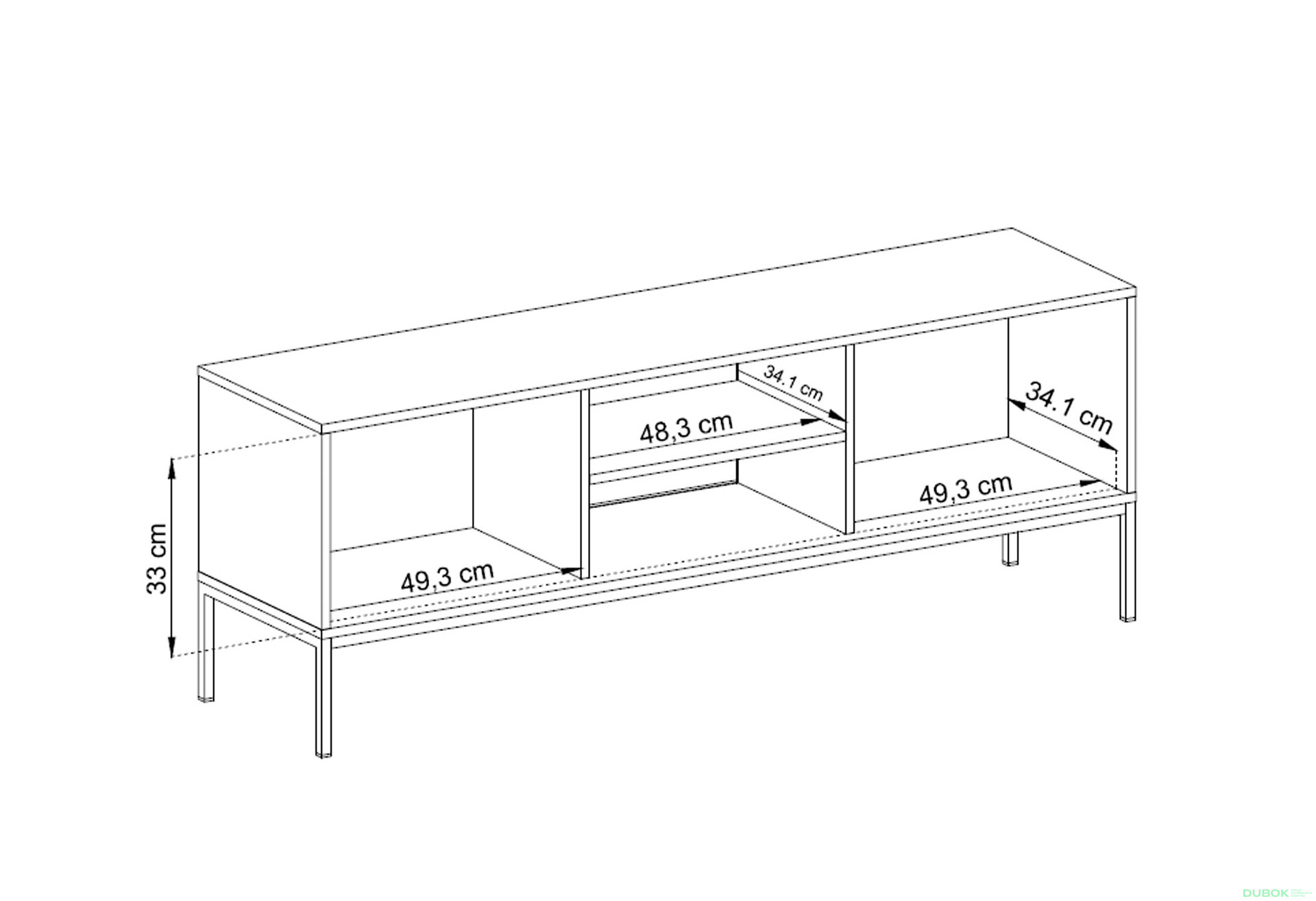 Obrázek 13 - TV stolek MRTV154 Mono bordo