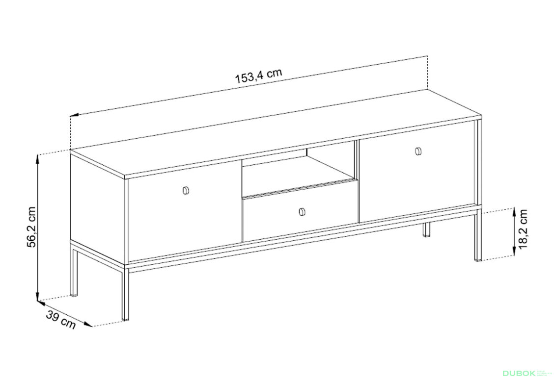 Obrázek 14 - TV stolek MRTV154 Mono bordo
