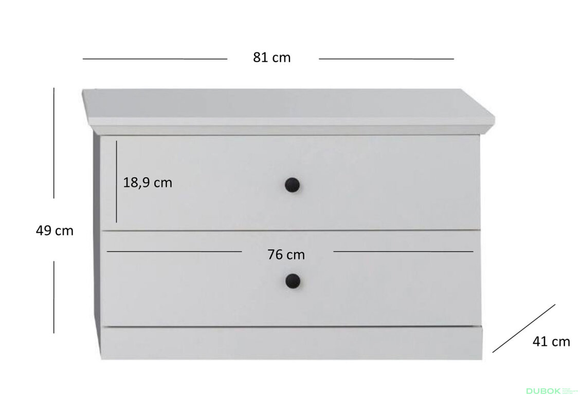 Obrázek 2 - Komoda 2s bílá Brandson