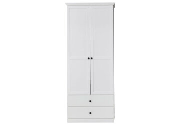 Skříň dvoudveřová se 2 zásuvkami Brandson 81x196x41 cm Bílá