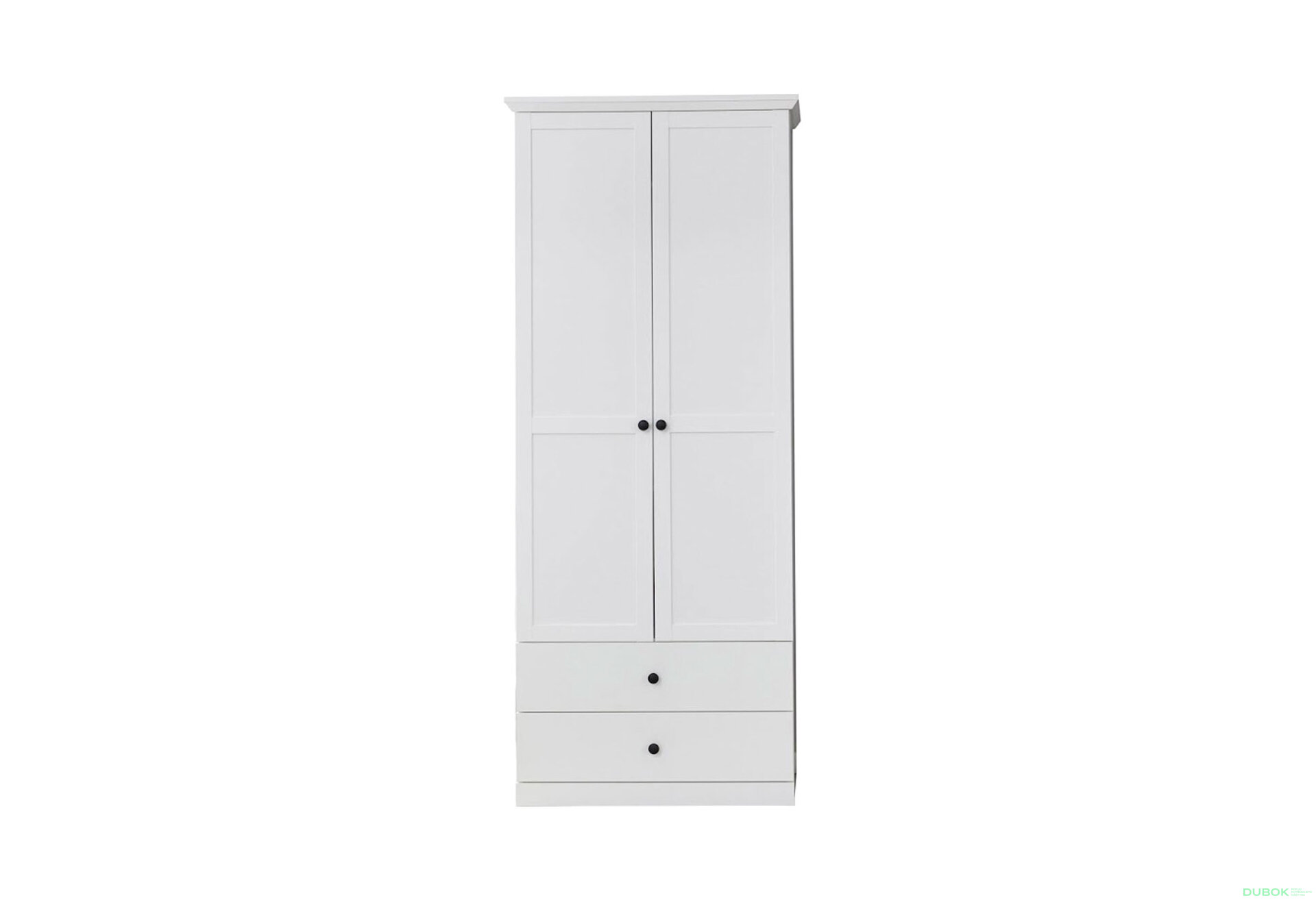 Obrázek 1 - Skříň dvoudveřová se 2 zásuvkami Brandson 81x196x41 cm Bílá