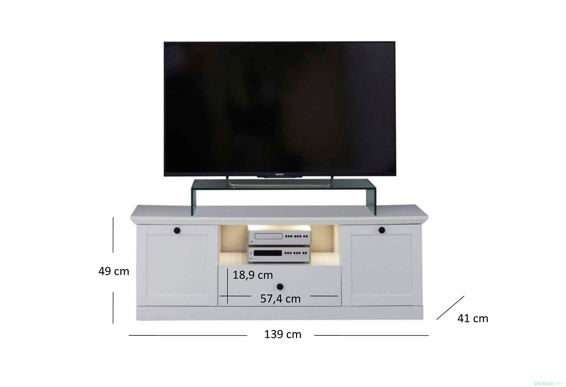 Obrázek 3 - TV stolek 2d1s/140 bílý Brandson
