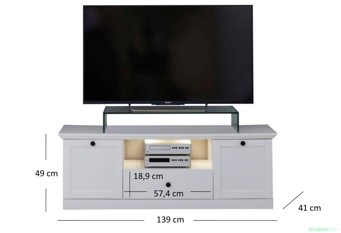 Obrázek 3 - TV stolek 2d1s/140 bílý Brandson