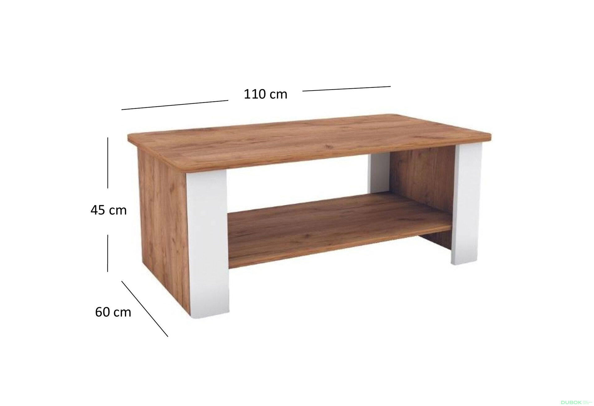 Obrázek 2 - Konferenční stolek 110 dub craft tmavý / bílý Candy