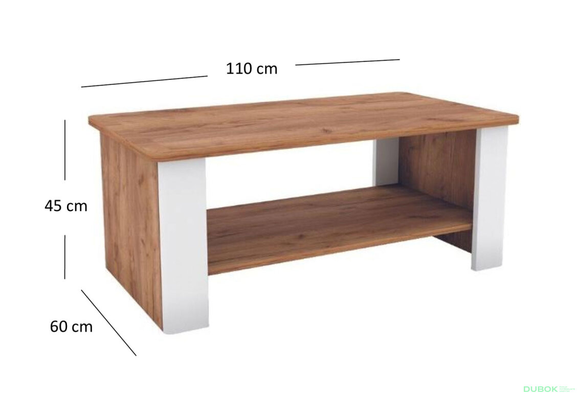 Obrázek 2 - Konferenční stolek 110 dub craft tmavý / bílý Candy