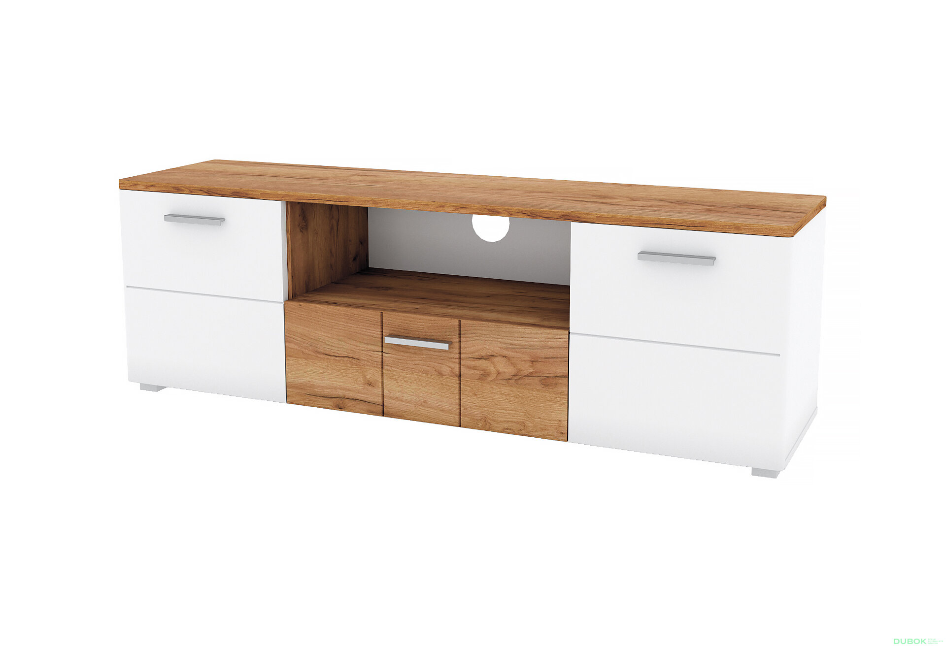 Obrázek 1 - TV stolek 2d1s dub craft tmavý / bílý Candy
