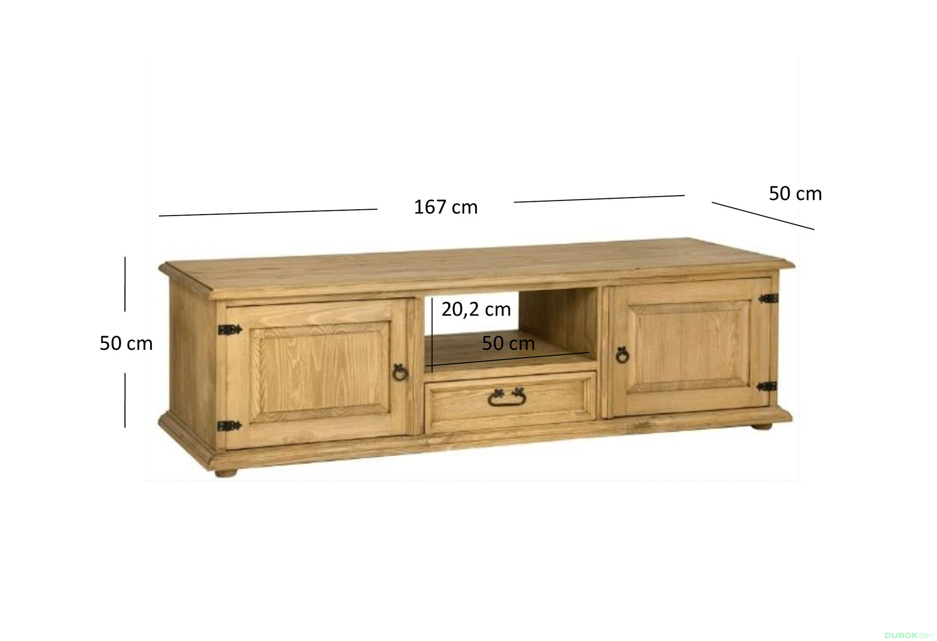 Obrázek 4 - TV stolek 2d1s/165 medová borovice Classic Wood