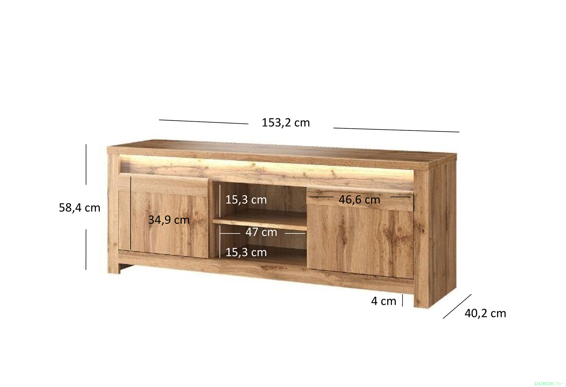 Obrázek 2 - TV stolek 2s/150 dub wotan Clover