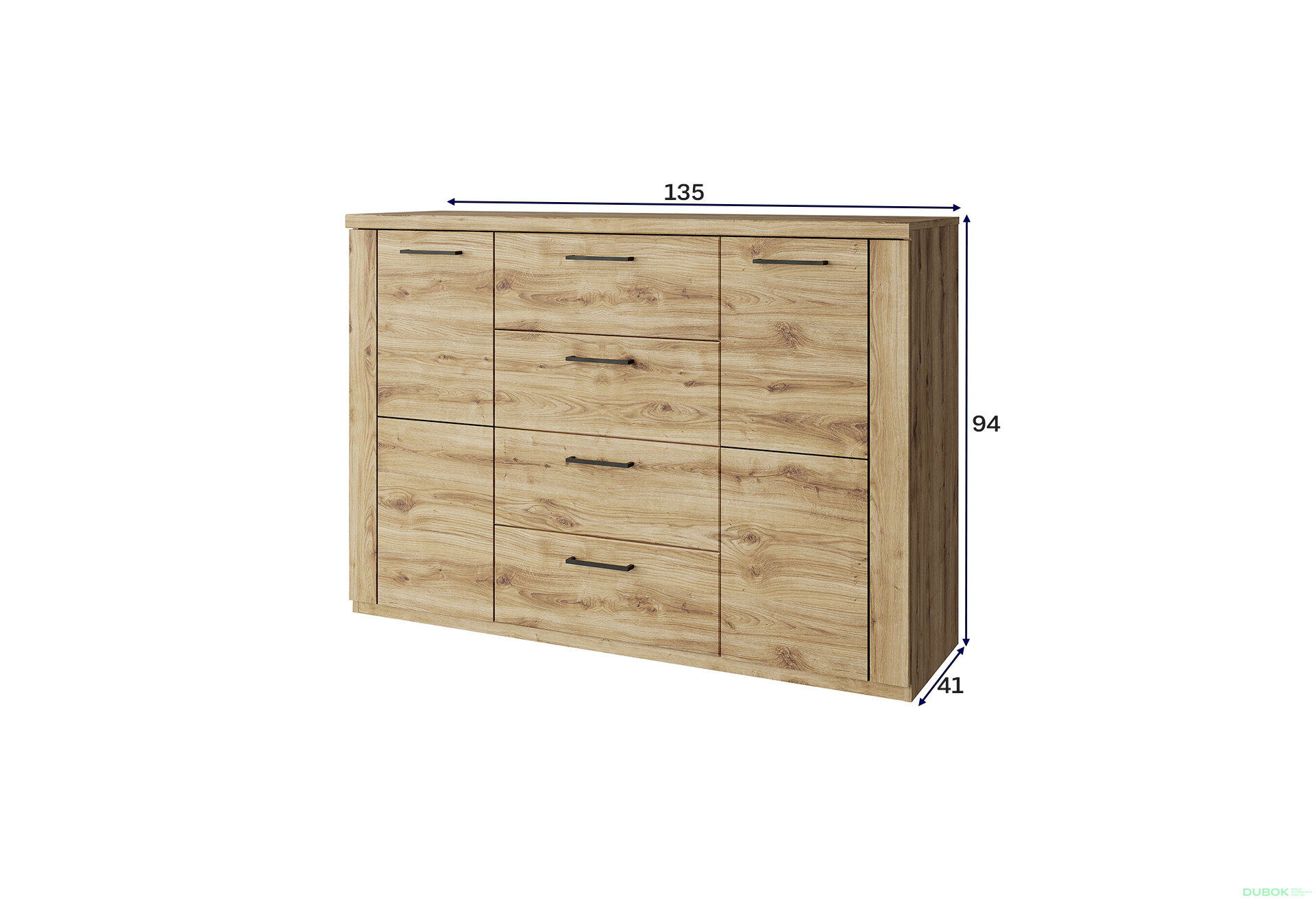 Obrázek 2 - Komoda 2d4s dub navarra Doorset