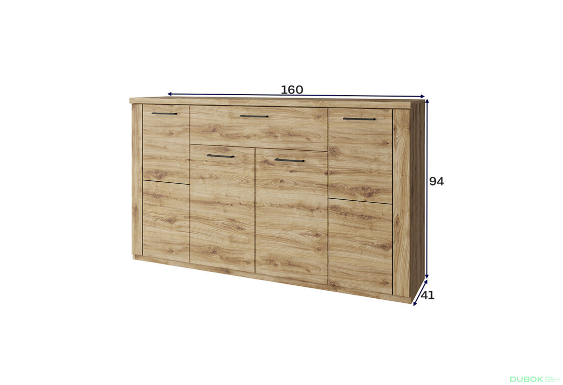 Obrázek 2 - Komoda 4d1s dub navarra Doorset