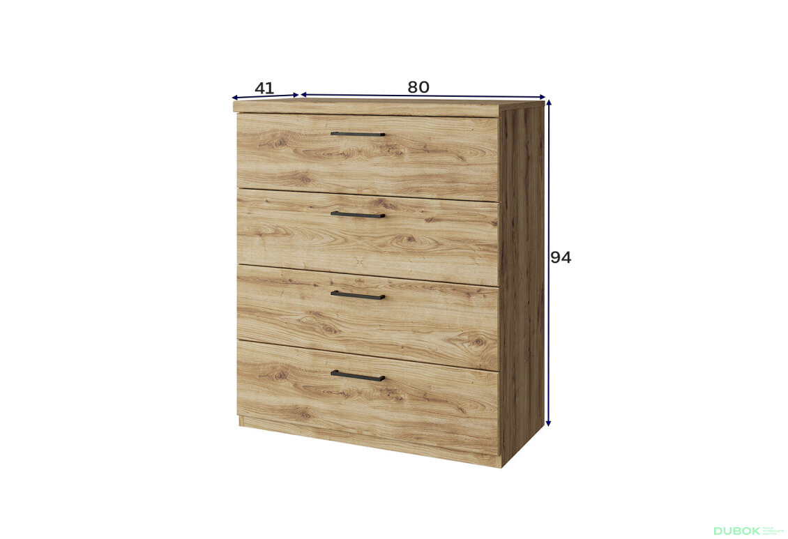Obrázek 2 - Komoda 4s dub navarra Doorset