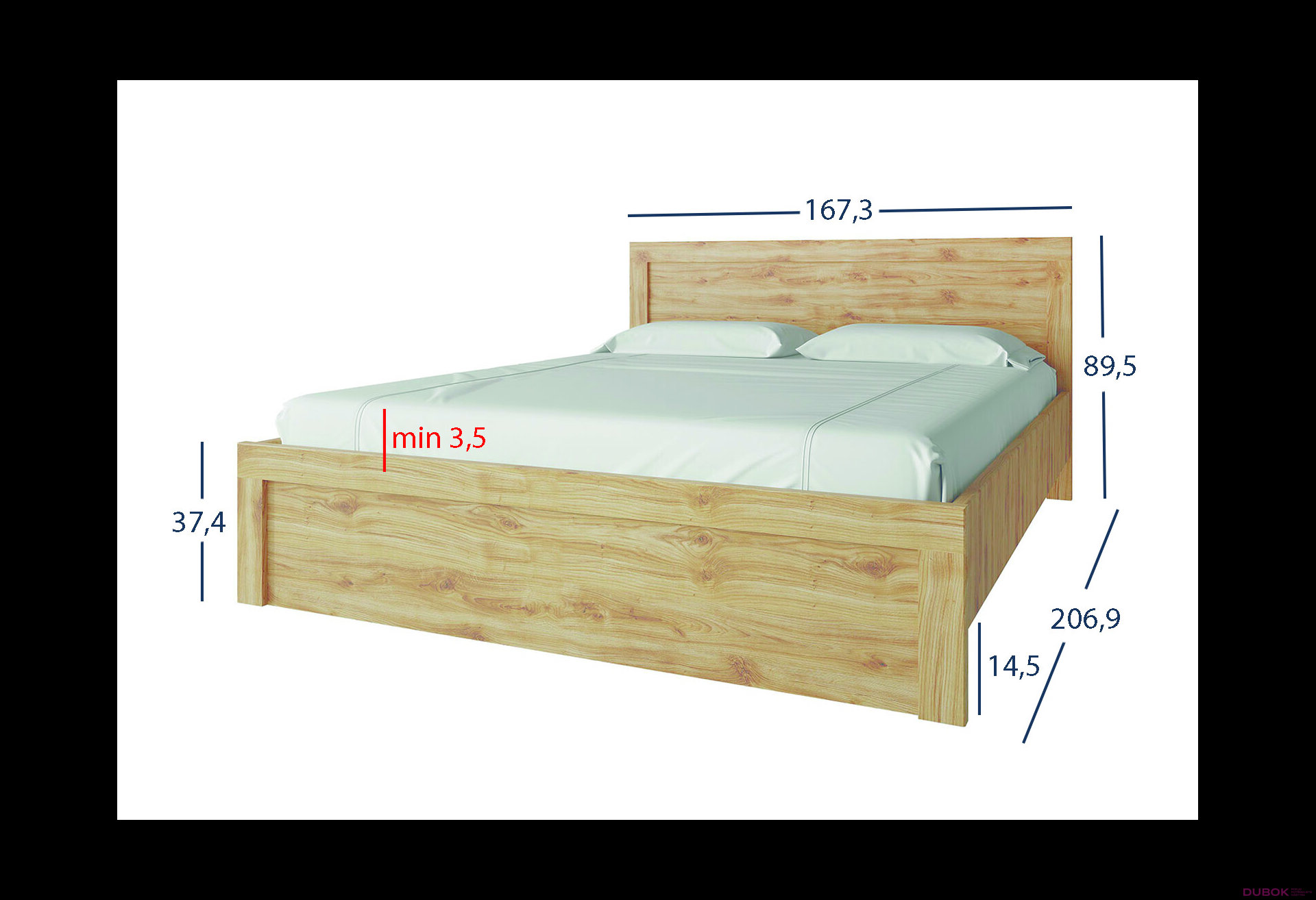 Obrázek 3 - Postel 160x200 dub navarra Doorset