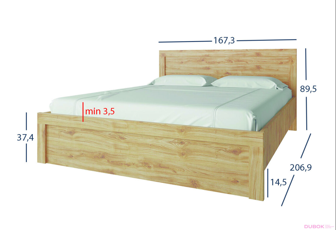 Obrázek 3 - Postel 160x200 dub navarra Doorset