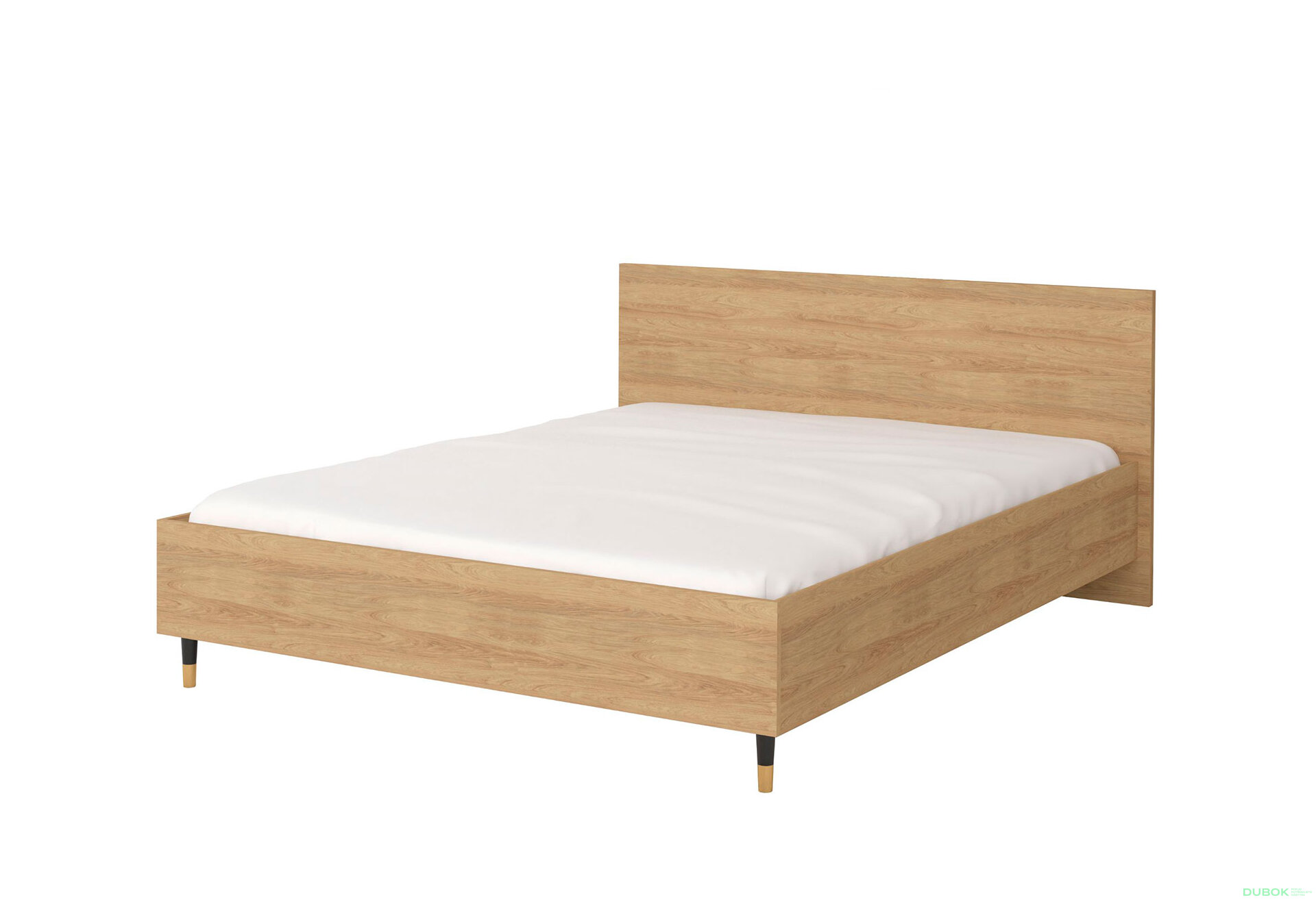 Obrázek 1 - Postel 160x200 Lux hickory přírodní + černá Idczak meble