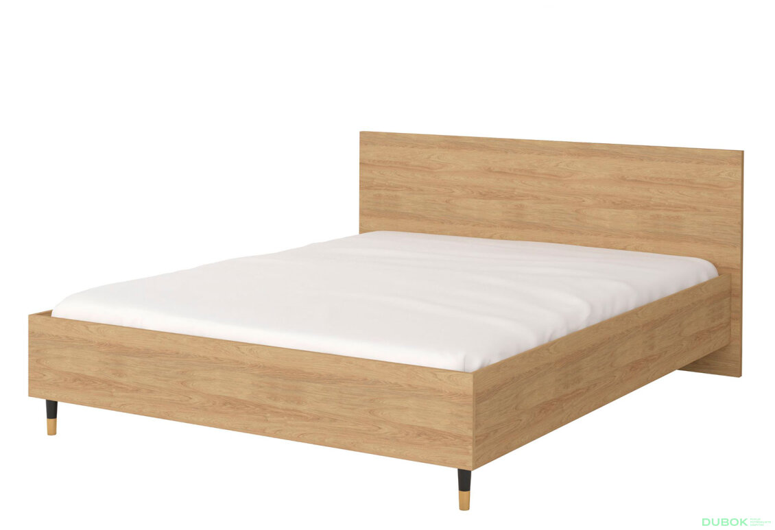 Postel 160x200 Lux hickory přírodní + černá Idczak meble
