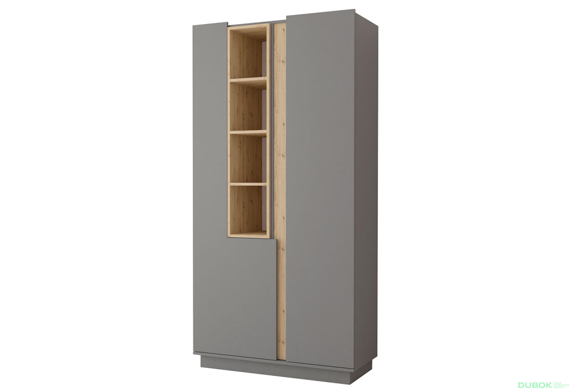 Regál vysoký Grey šedá, artisan / šedá Idczak meble