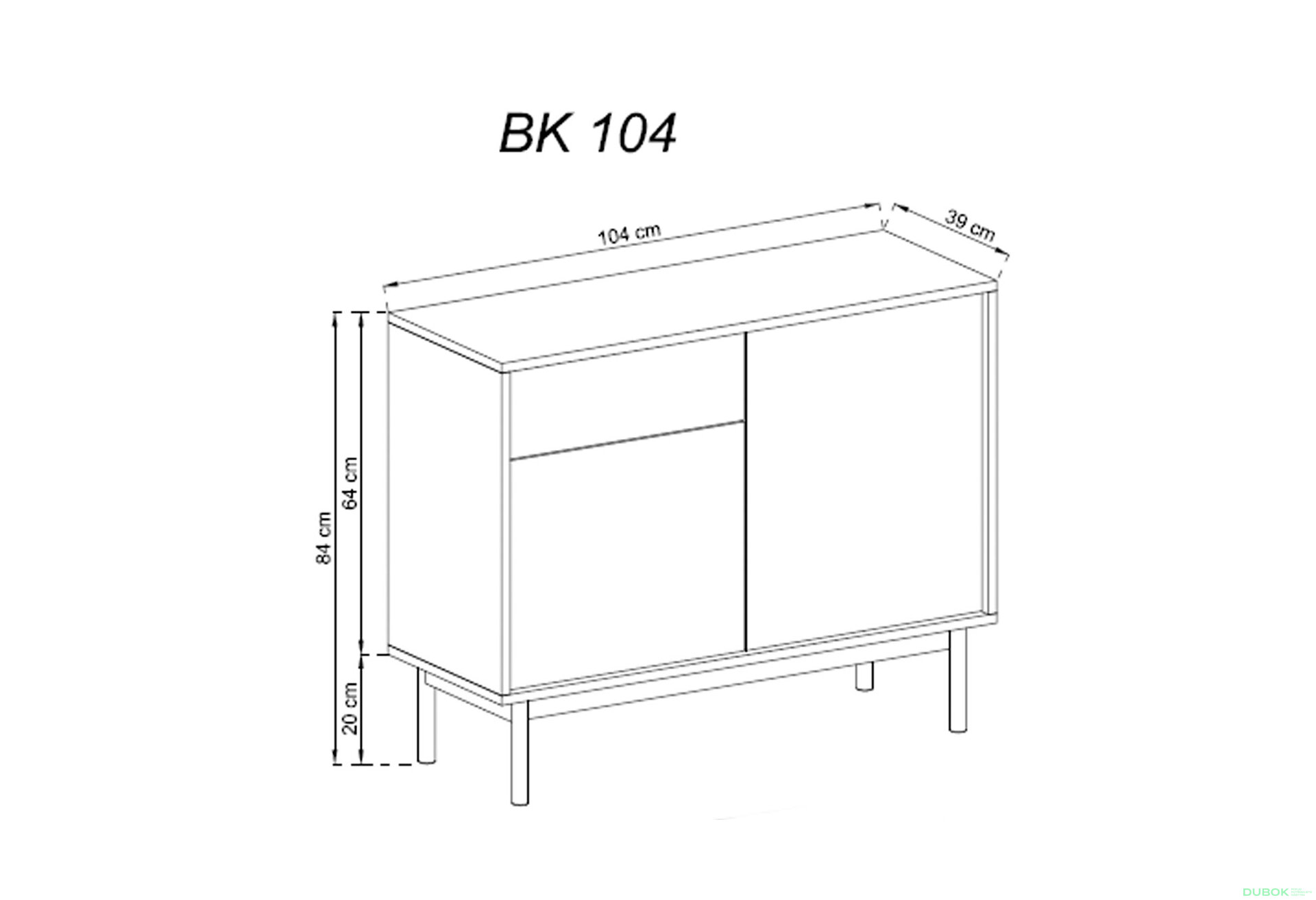 Obrázek 2 - Komoda BK104 jackson hickory / grafit Basic