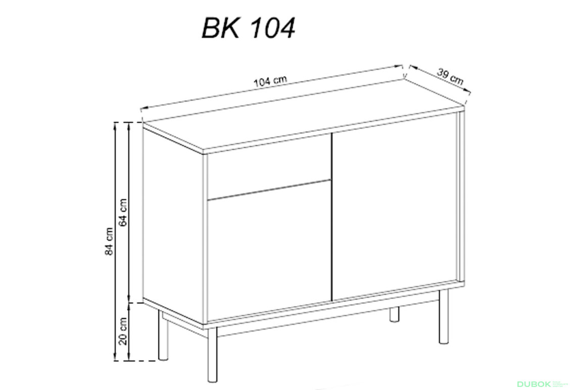 Obrázek 2 - Komoda BK104 jackson hickory / grafit Basic
