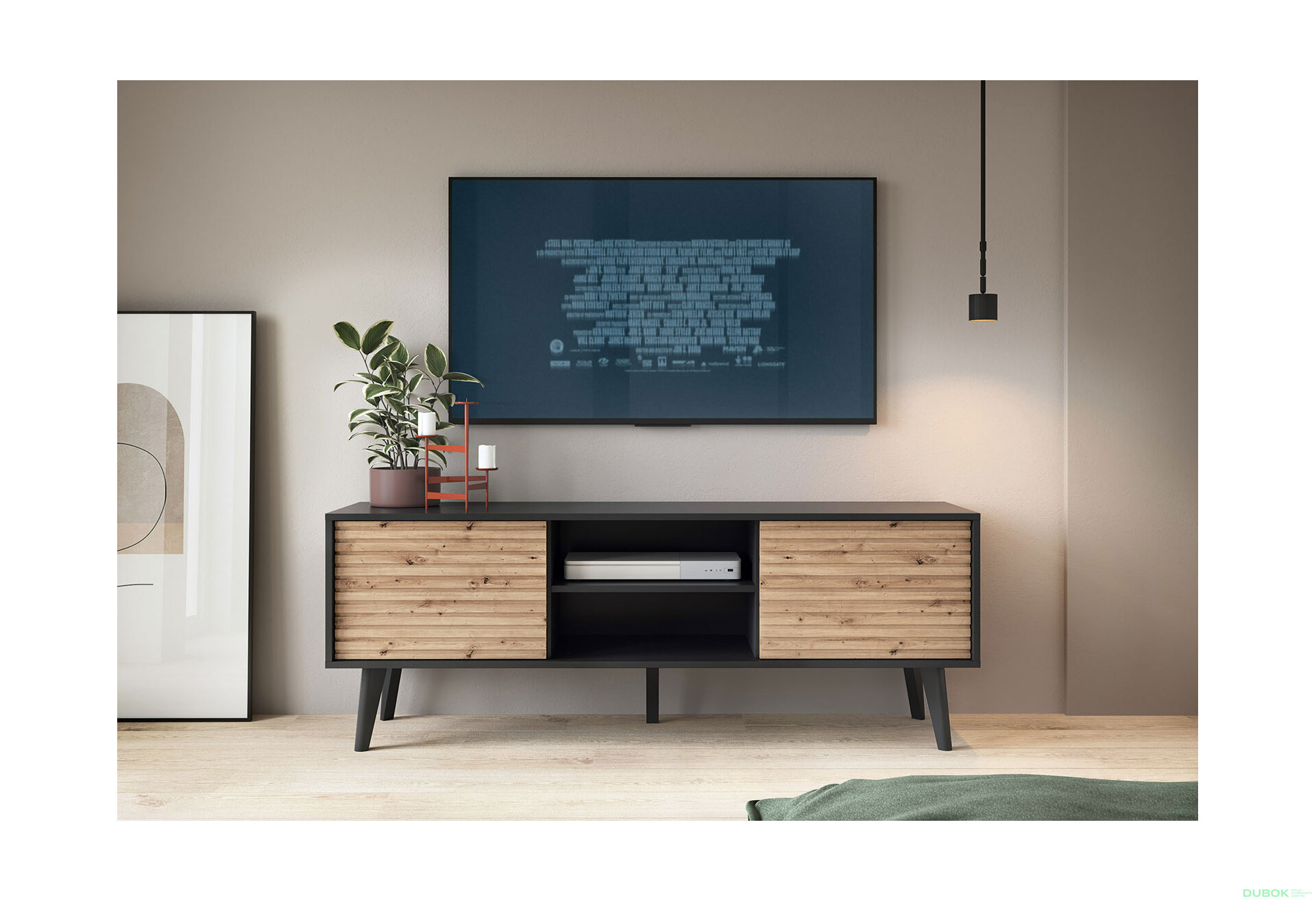 Obrázek 2 - TV stolek RTV154 dub artisan / černý Willow