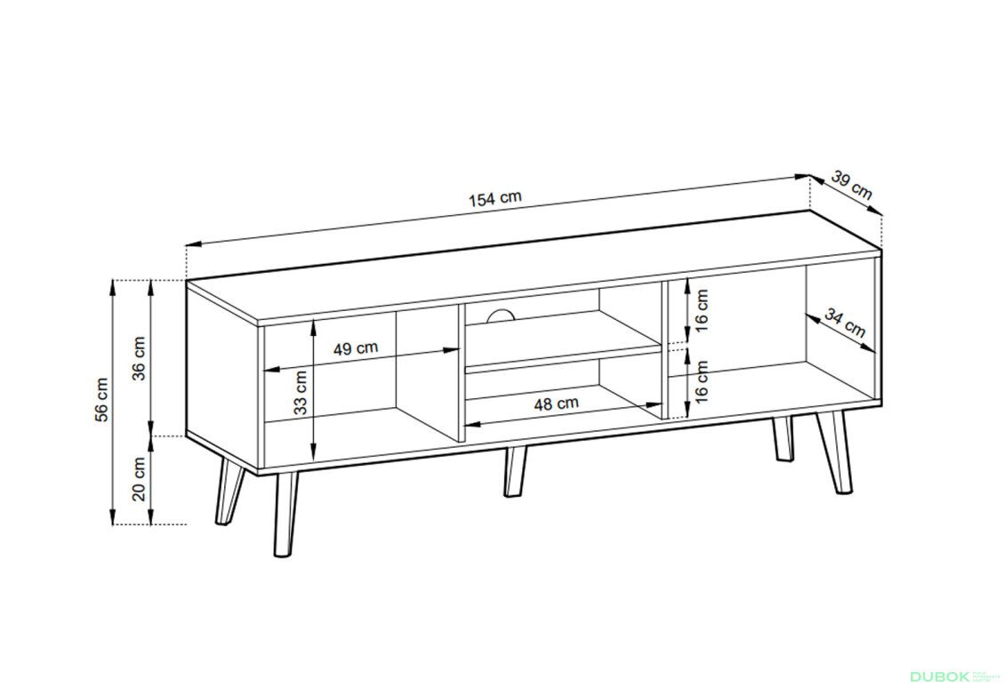 Obrázek 6 - TV stolek RTV154 dub artisan / černý Willow