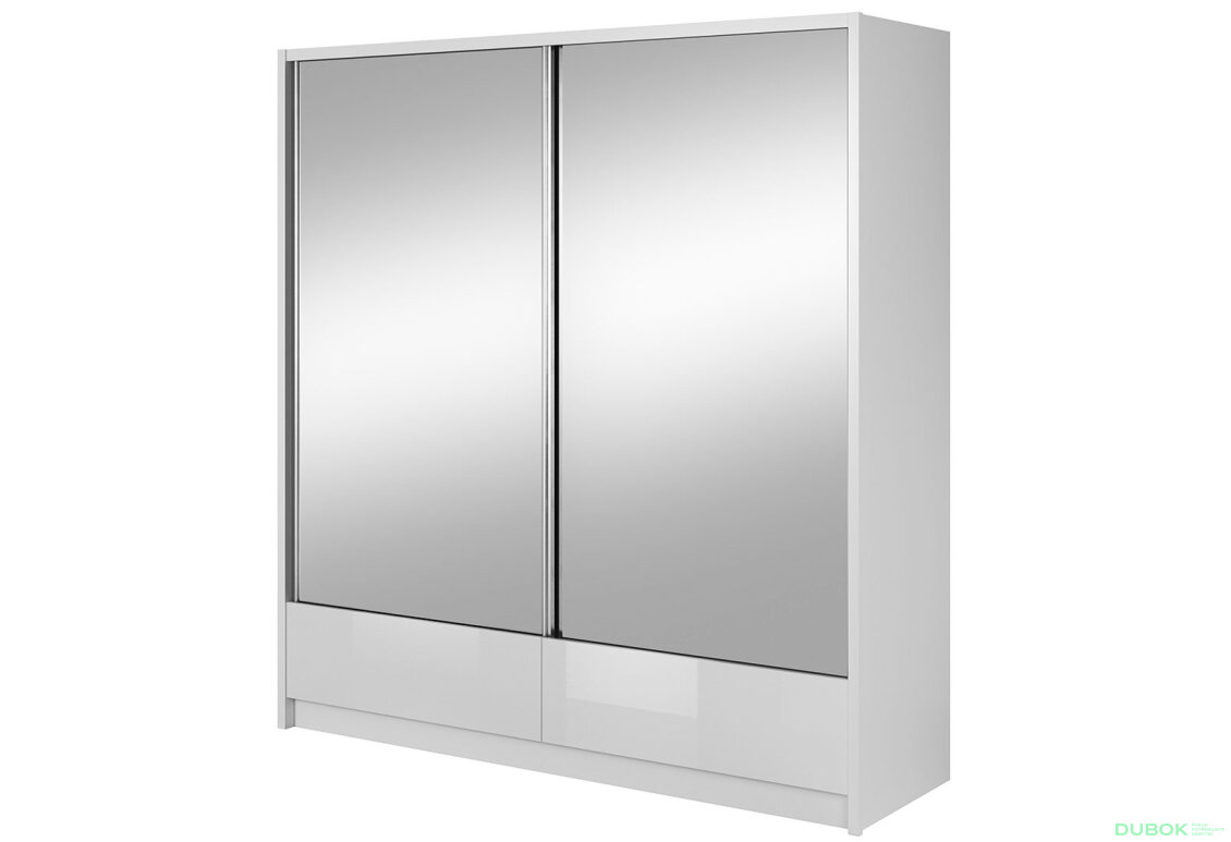 Skříň Aria II 180 bílý / bílý lesk