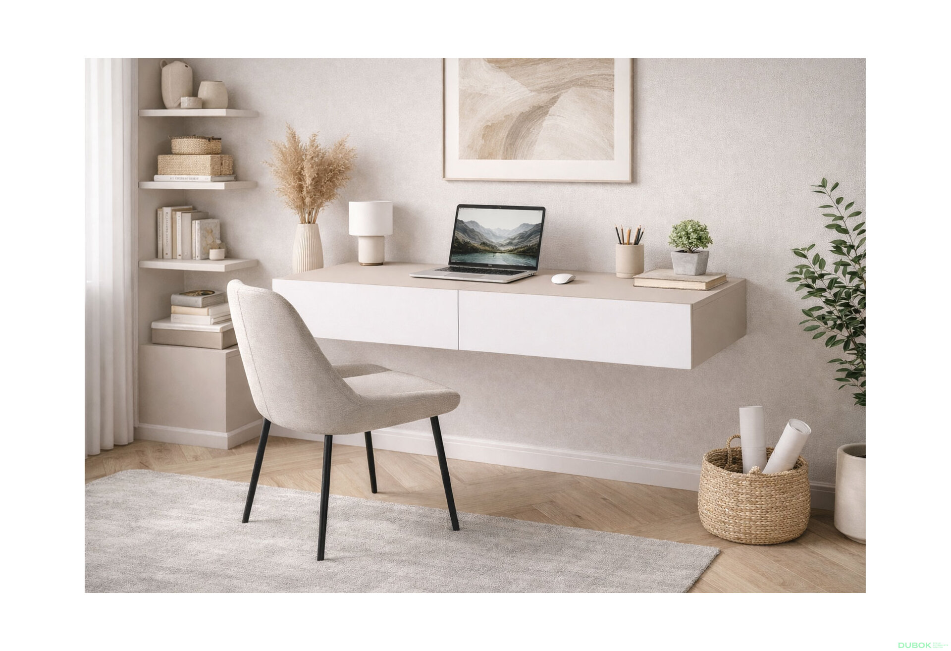 Obrázek 2 - Psací stůl 100 cm kašmír / nymphaea alba Space