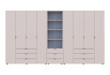 Obrázek 3 - Skříň osmidveřová s regálem se zásuvkami Gelar 370 cm kašemír