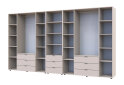 Obrázek 6 - Skříň osmidveřová s regálem se zásuvkami Gelar 370 cm kašemír