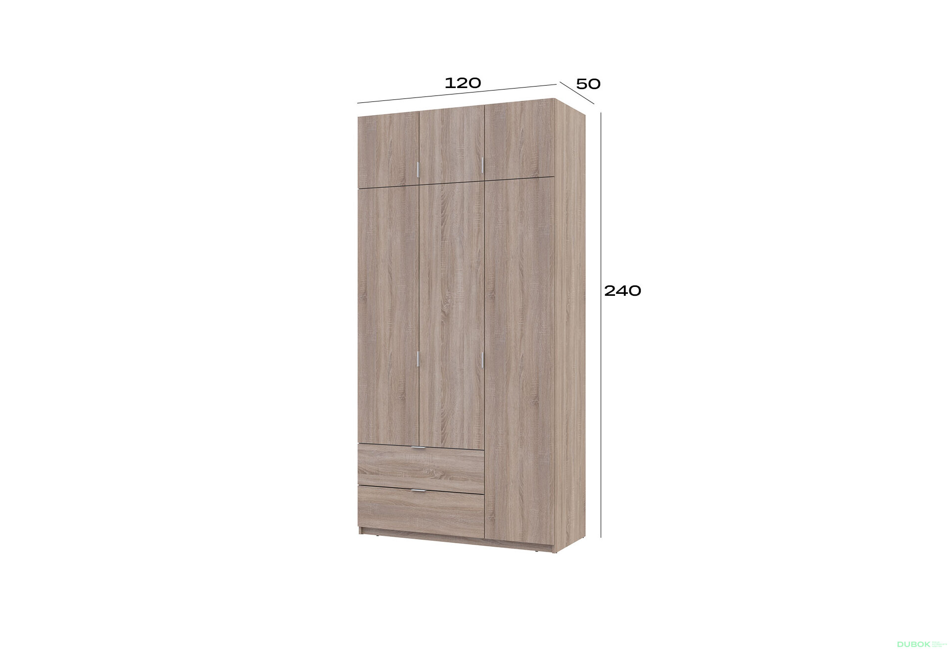 Obrázek 7 - Skříň čtyřdveřová Lukas 120 cm dub sonoma