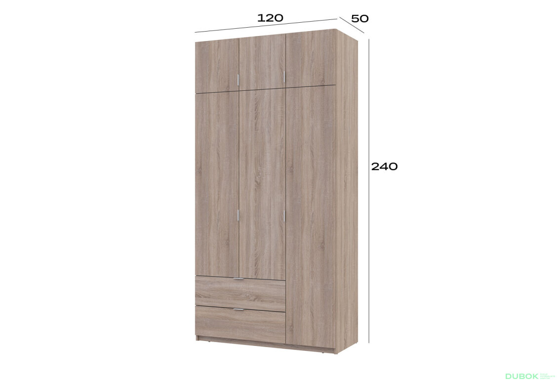 Obrázek 7 - Skříň čtyřdveřová Lukas 120 cm dub sonoma