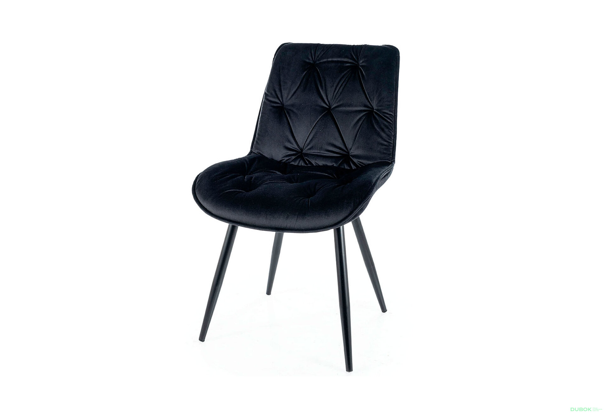 Obrázek 1 - Židle Cherry II Velvet černý Bluvel 19, matná černá kov