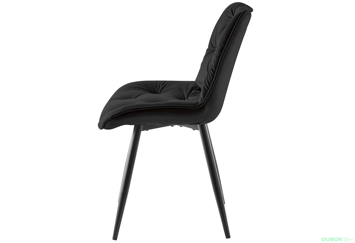 Obrázek 4 - Židle Cherry II Velvet černý Bluvel 19, matná černá kov