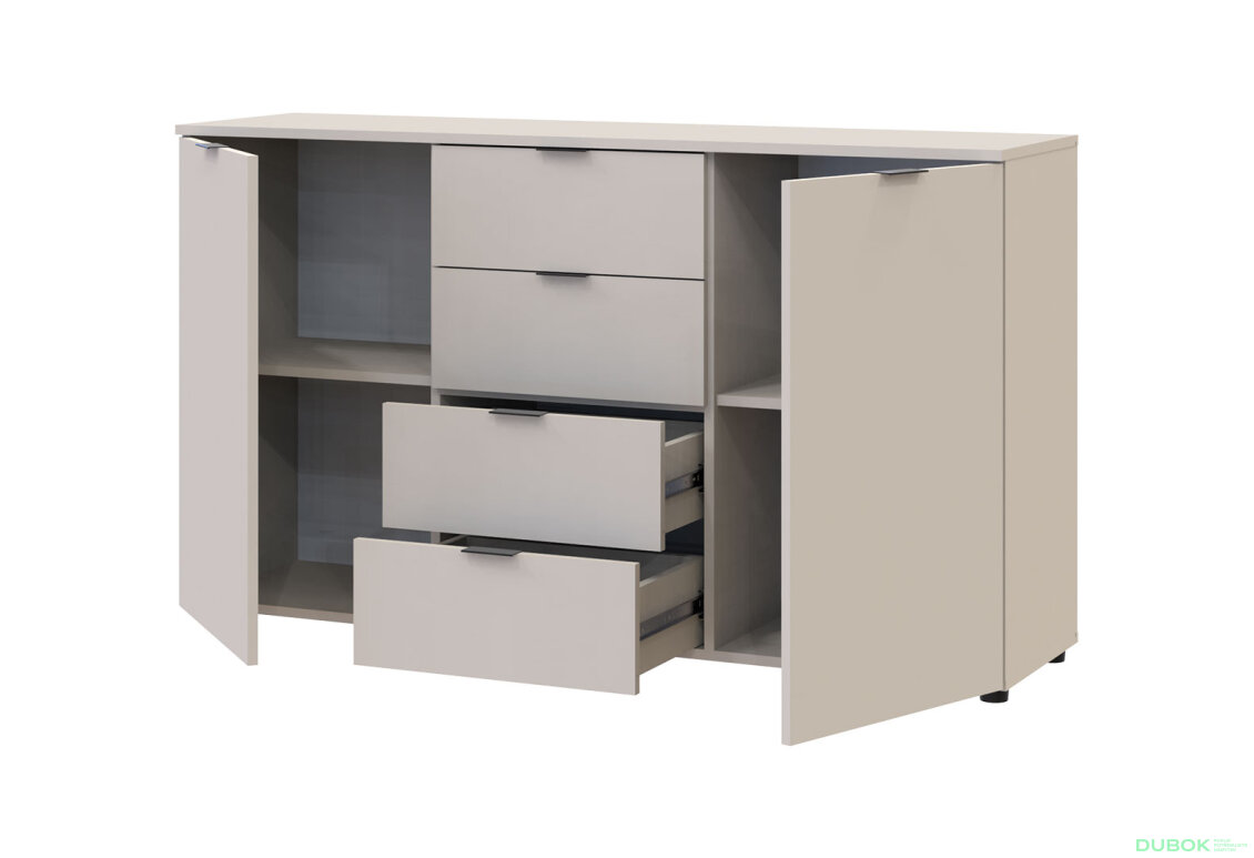 Obrázek 5 - Komoda s dvířky a 4 zásuvkami Ron 5 140 cm kašmír