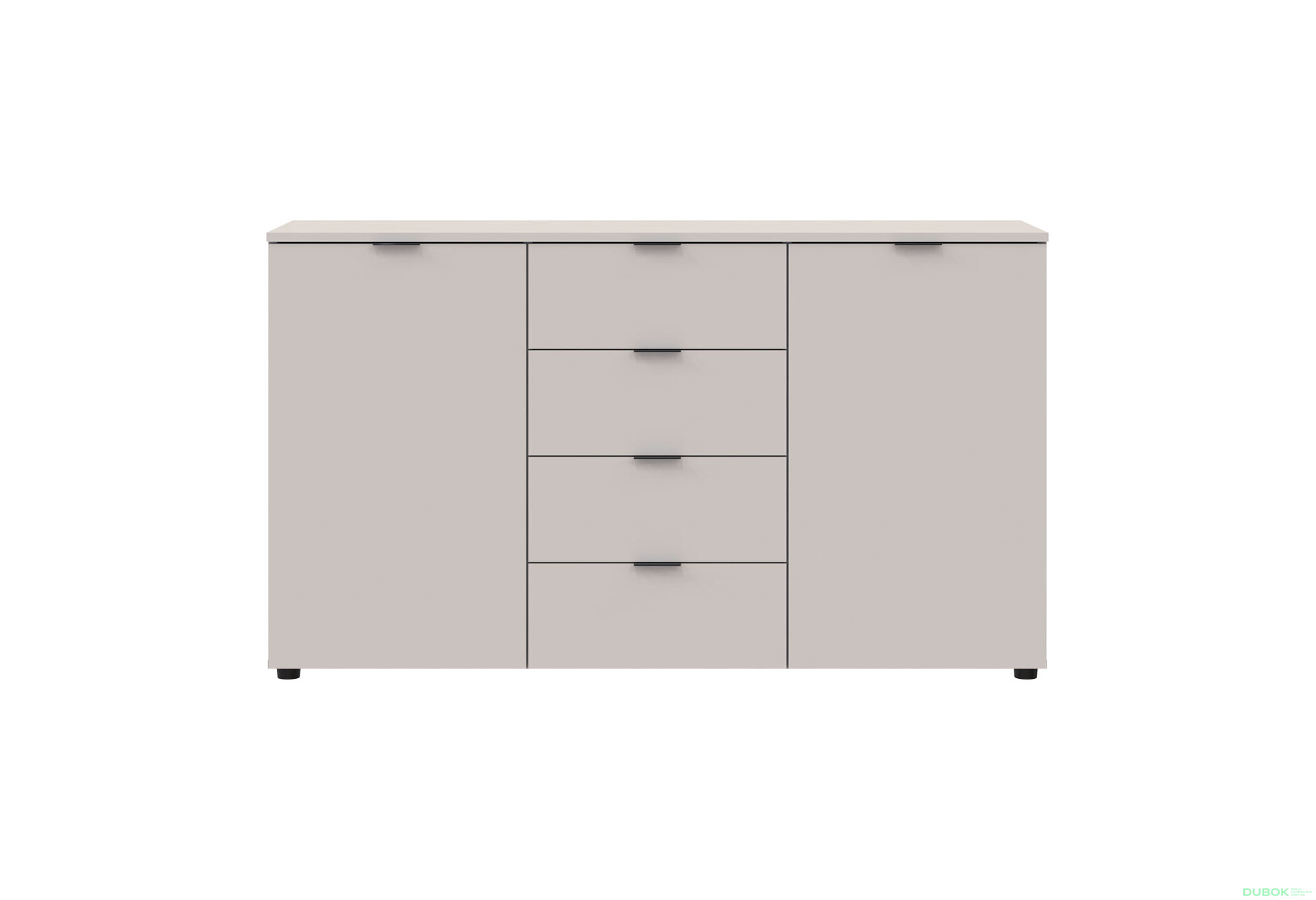 Obrázek 3 - Komoda s dvířky a 4 zásuvkami Ron 5 140 cm kašmír
