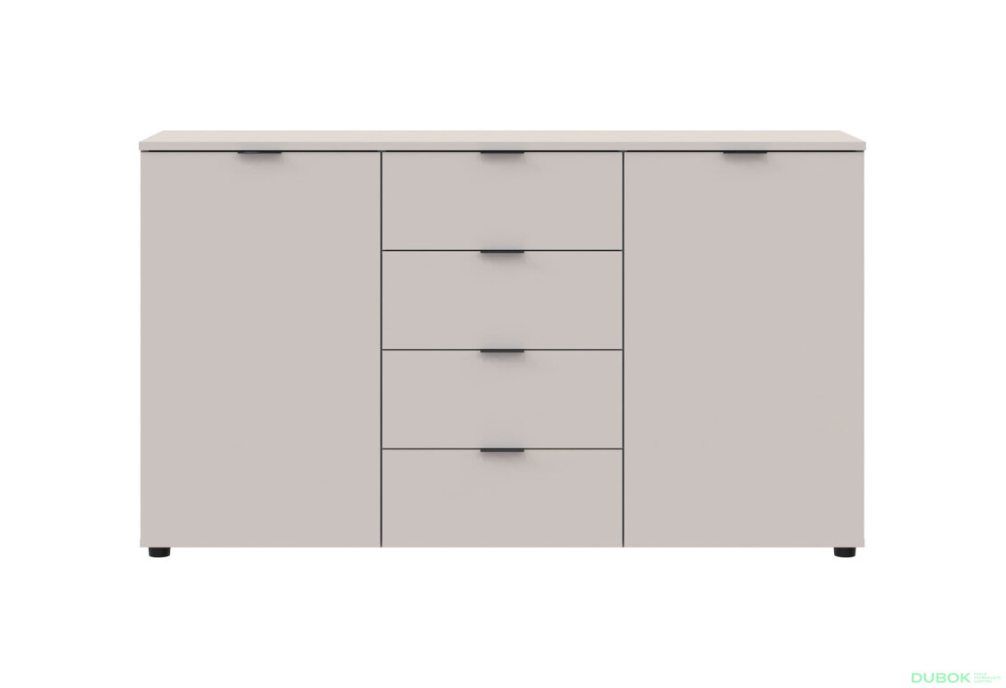 Obrázek 3 - Komoda s dvířky a 4 zásuvkami Ron 5 140 cm kašmír