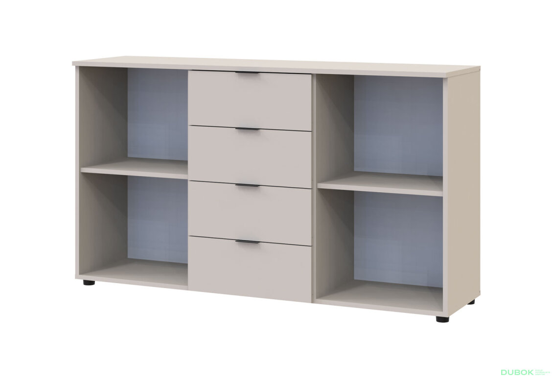 Obrázek 6 - Komoda s dvířky a 4 zásuvkami Ron 5 140 cm kašmír