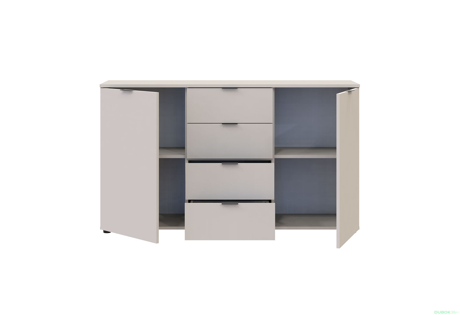 Obrázek 7 - Komoda s dvířky a 4 zásuvkami Ron 5 140 cm kašmír
