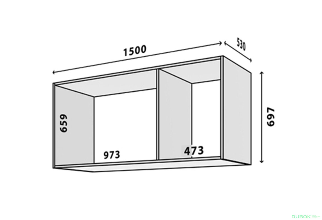 Obrázek 2 - Modul № 32 A-1500x697 DTD 18 mm bílý
